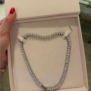 Heavenly London Silver heartshape Tennis Necklace – Sparkling Women's Necklace